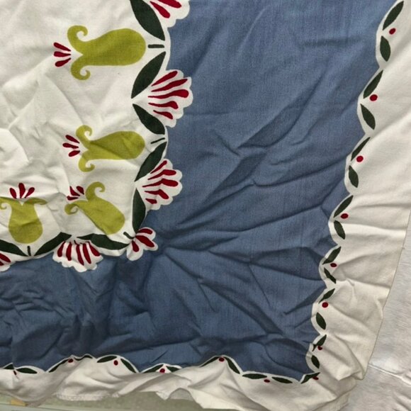 Pennsylvania Dutch Folk Art GUild vintage painted card table sized table cloth - Picture 2 of 4